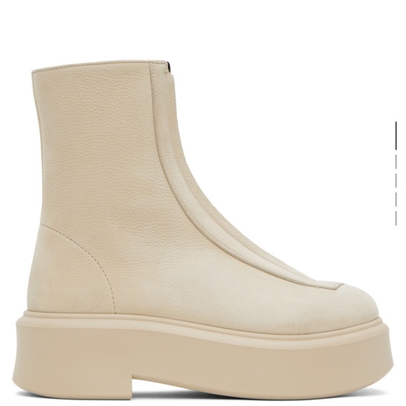 The Row Beige Platform Heeled Boots - Picture 2 of 4